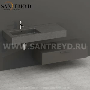 S10024AT2 Тумба с 1 ящиком 100 см серая Globo ARREDO WOOD Италия