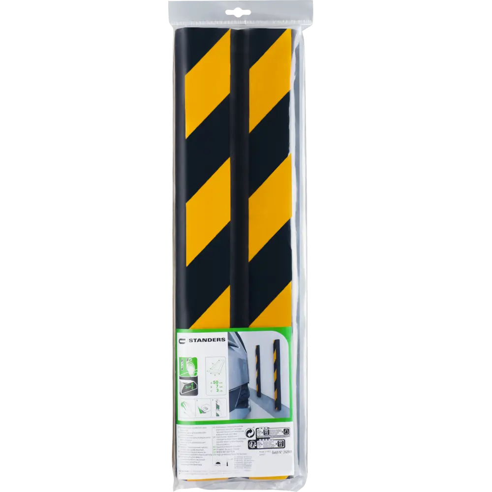 Демпфер для стен Standers мягкий, 50x7 см, цвет чёрный/жёлтый, 2 шт STLM-2140601 - Вид №2