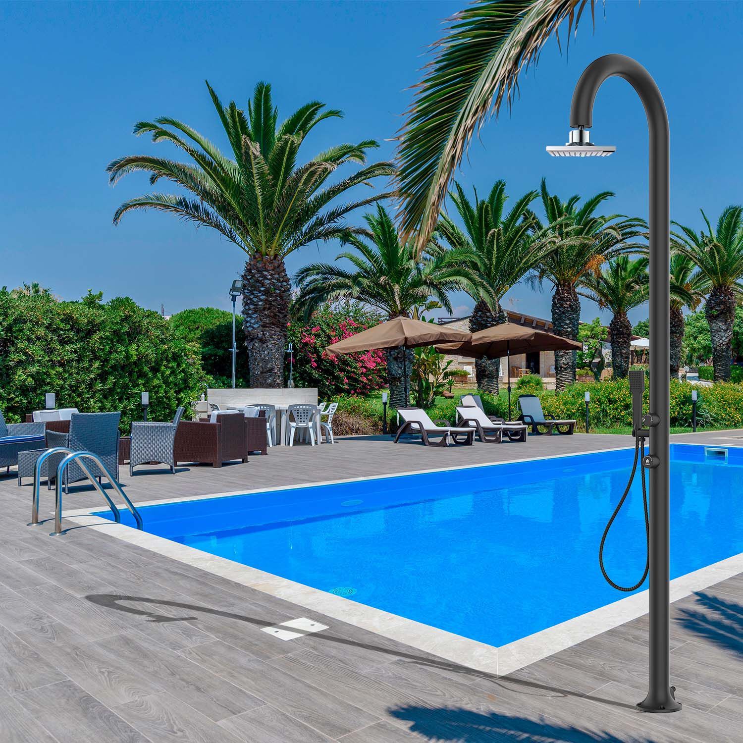 Алюминиевый душ на открытом воздухе с ручным душем SINED LUNA D ARCH-00021001 - Вид №7