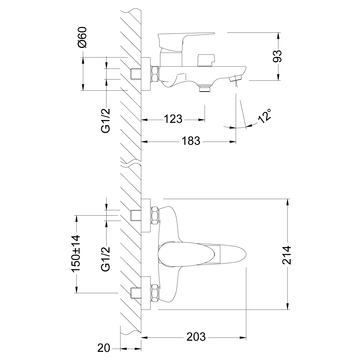 LM0214C Смеситель Nero для ванны LEMARK NERO  - Вид №2