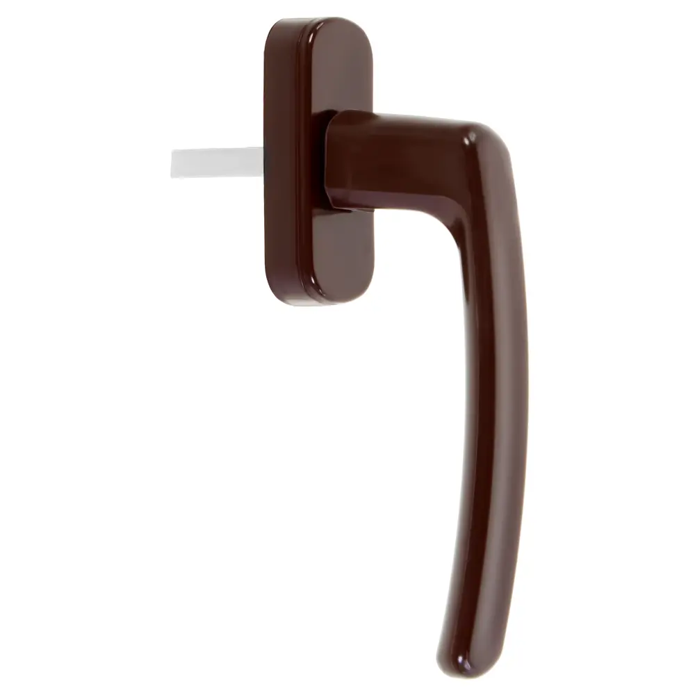 Ручка оконная для ПВХ окон 125 мм пластик/сталь цвет коричневый ЛЕВША STLM-2027187