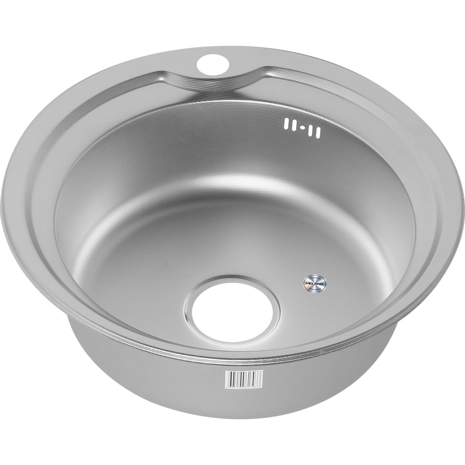 Мойка 510 MELANA 0,8/180 ДЕКОР врезная круглая с сифоном (101D t *12) 101D t (*12)