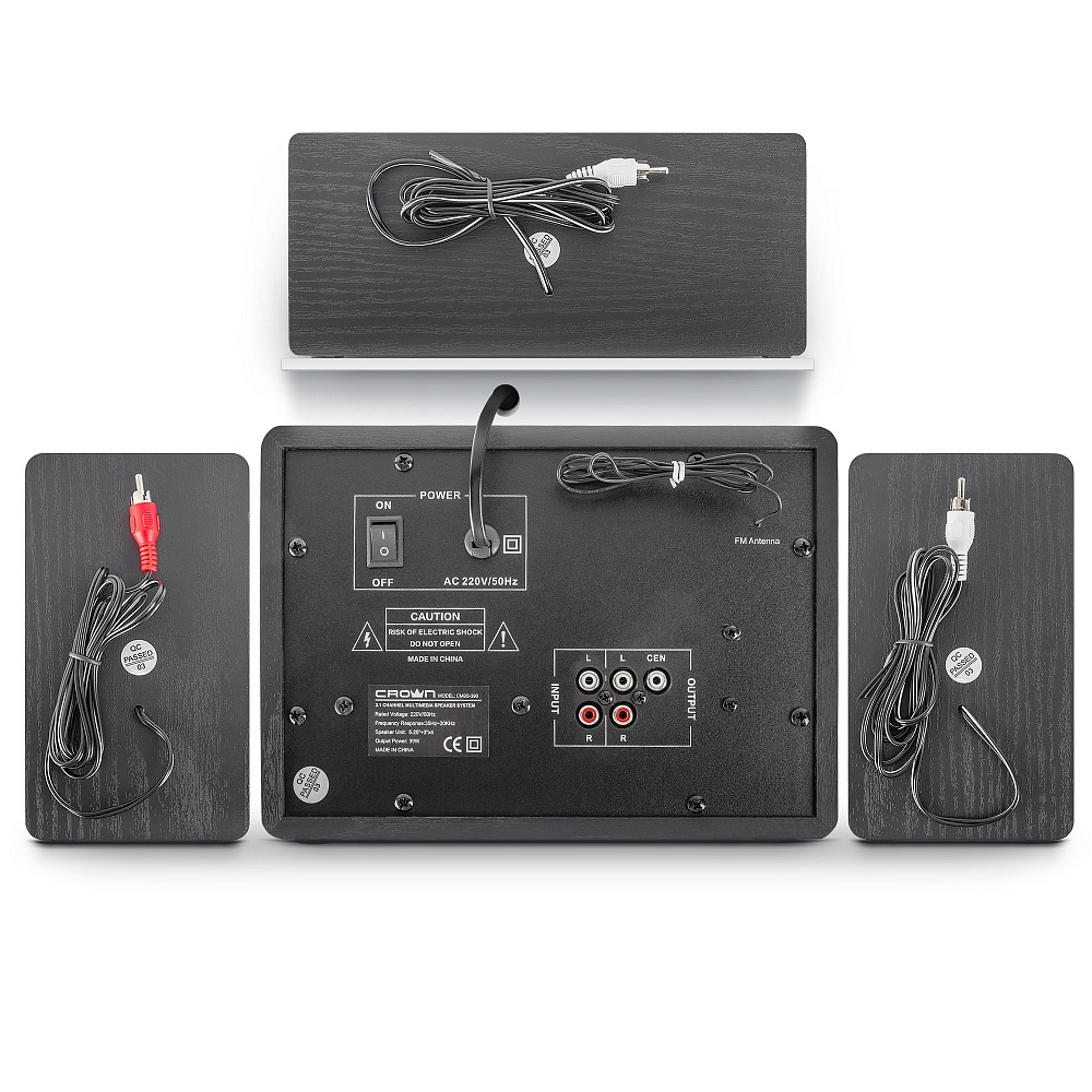 CMBS-390 Акустическая система 3.1 (мдф, bluetooth, 15w+8w*3=39w; приёмник fm; картридер; интерфейс usb; ir пульт, дополнительная фронтальная колонка) Crown Santreyd  - Вид №4