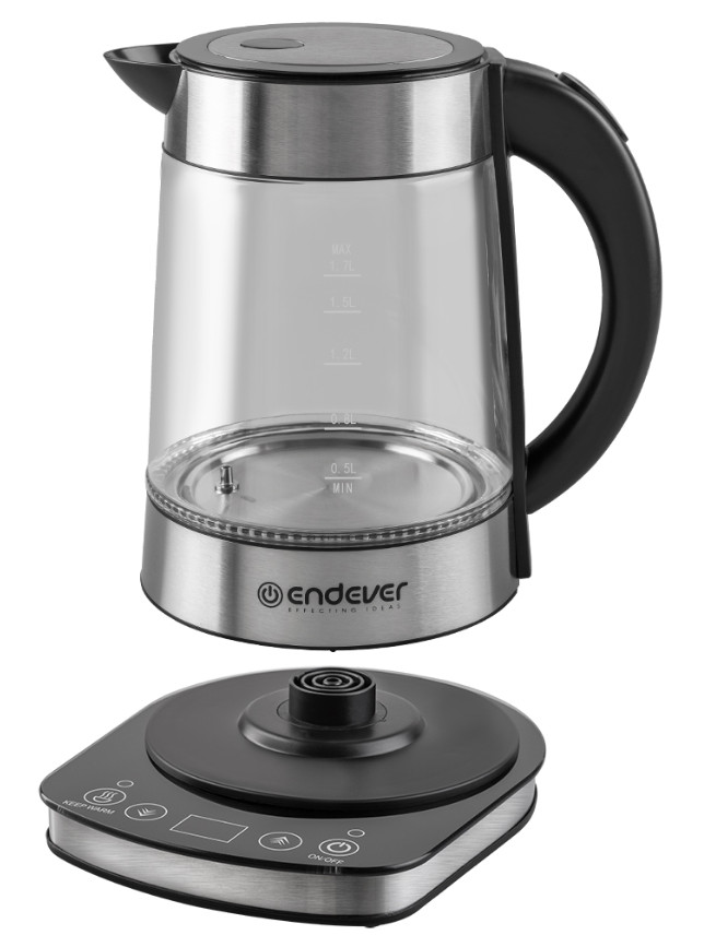 9050704 Электрочайник Endever Skyline KR-367G серебристый KROMAX STDN-0018389 - Вид №4