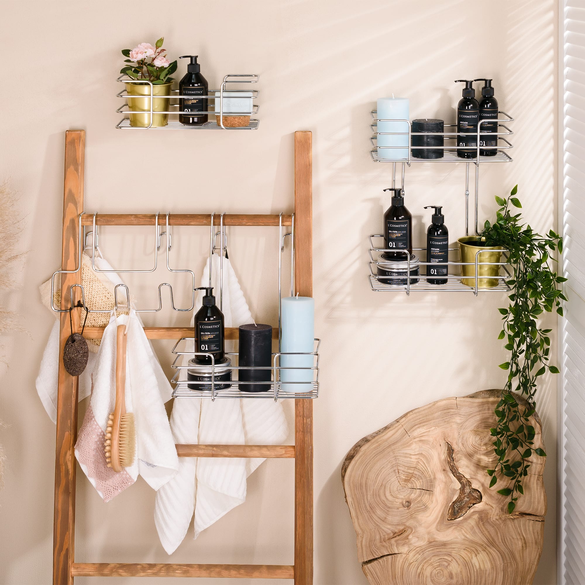 82484988 Полка прямая 13.5х30х11 см цвет хром Новые горизонты Santreyd  - Вид №5