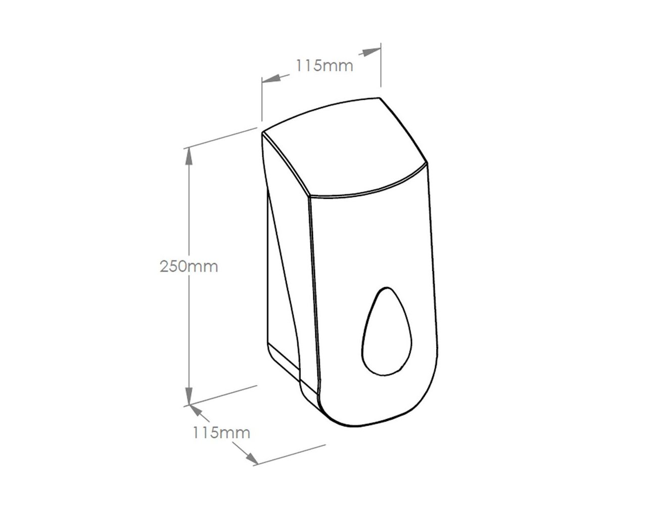 DTR403 Дозатор TOP MAXI для геля или дезинфицирующей жидкости для одноразовых картриджей 1000 мл, АБС-пластик, белый, красное окошко Merida  - Вид №1