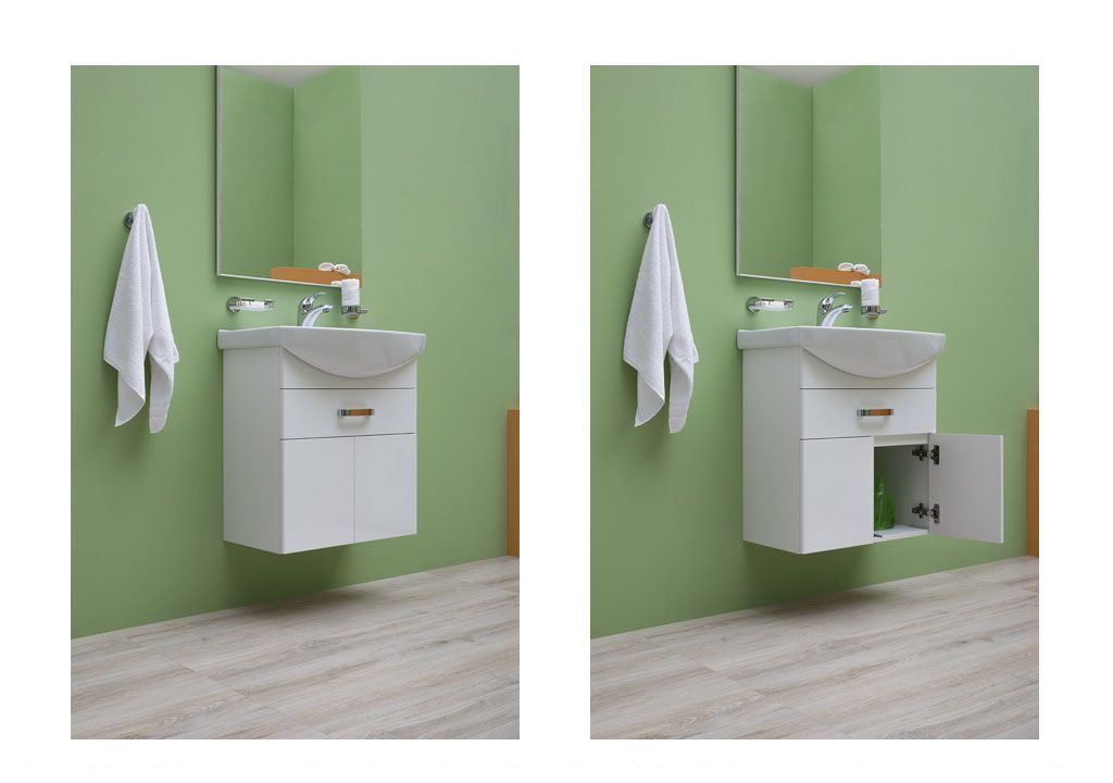 Тумба под раковину Aquanet Ирис 60 белый (1 ящик, 2 дверцы) sun-id-270536 - Вид №9