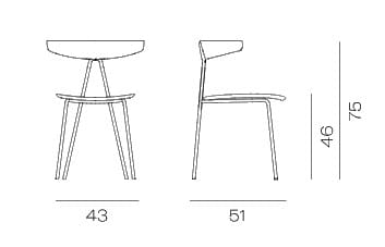 Деревянный стул со стальной рамой Vergés компас ARCH-00132522 - Вид №3