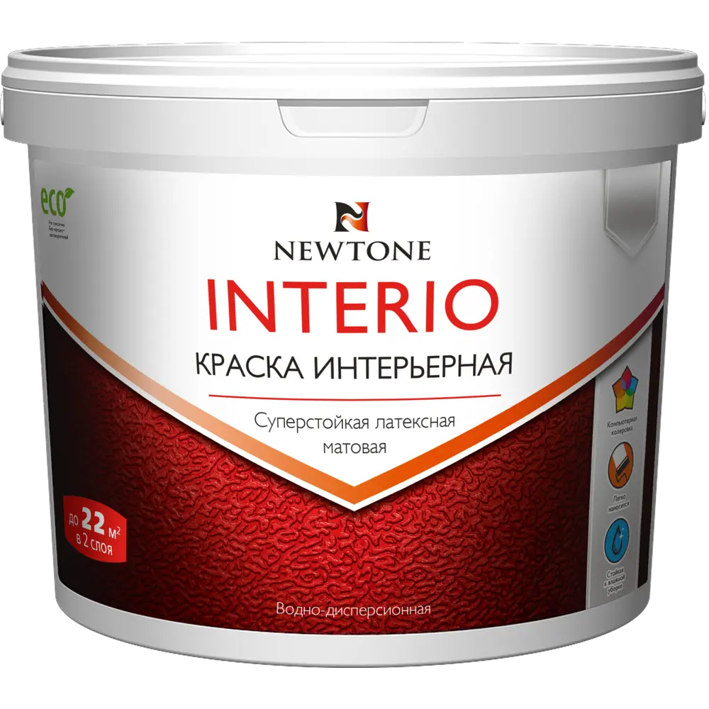 Краска водно-дисперсионная интерьерная Newtone Interio латексная база А 4.5 л 84439889 STLM-2201460  - Вид №1
