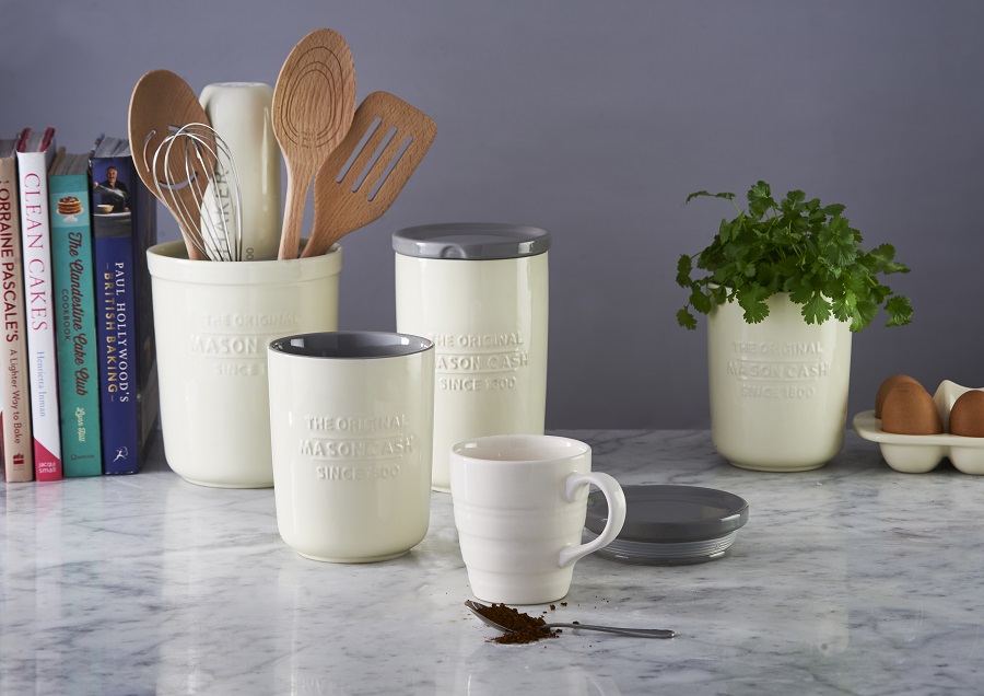 Банка с крышкой 16 см серая Innovative Kitchen MASON CASH  00-3871155 Серый  - Вид №3