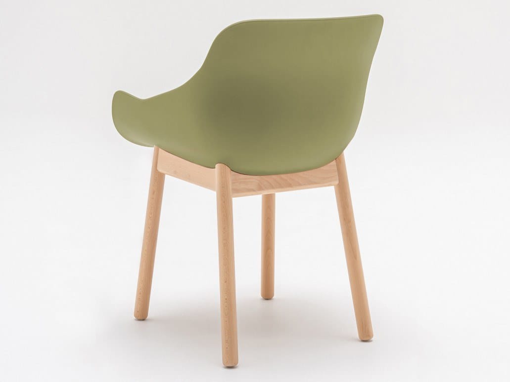 Стул из полипропилена с деревянным основанием и подлокотниками MDD Baltic ARCH-00147602 - Вид №4