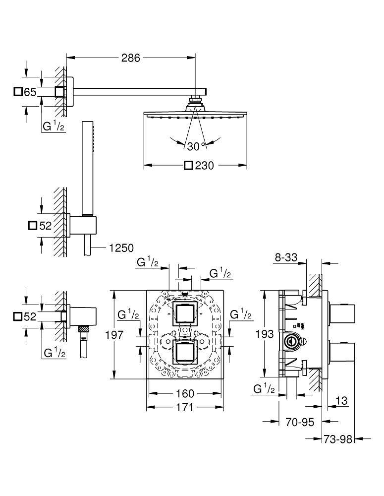 34506000 Душевая система Grohe Grohtherm Cube хром - Вид №1