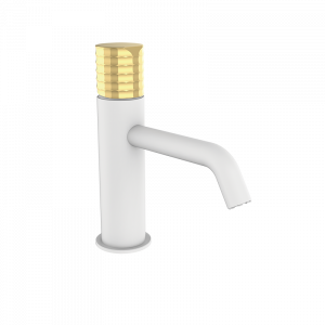 75510717 PREMIUM Белый Умывальник смеситель Белое Матовое Золото GRB MIXERS