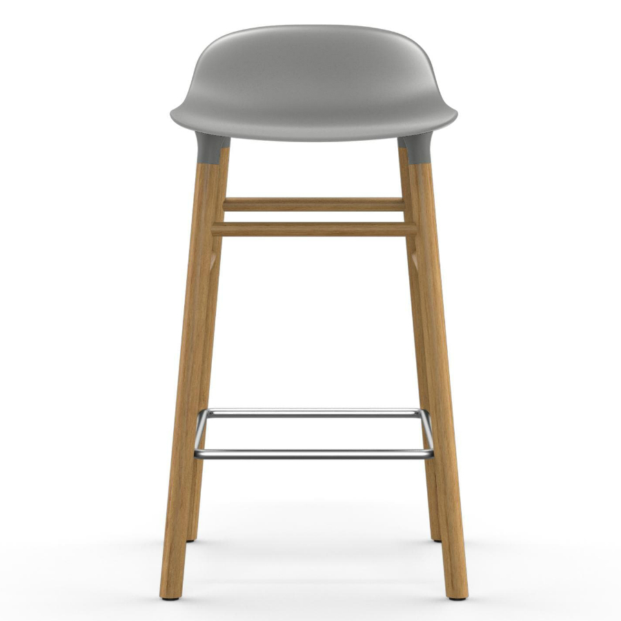 Барный стул Form с ножками из дуба 65 см, серый Normann Copenhagen 602781 - Вид №3