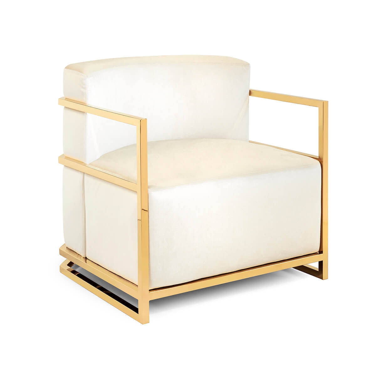700371-18 ABHIKA КРЕСЛО JUDE WHITE/GOLD 