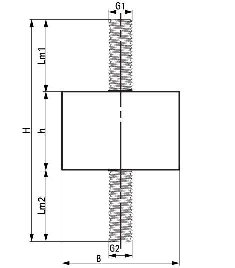 2801401690 VibraTek® SB-MM Silentblock a rubber silentblock with two external threads walraven  - Вид №1