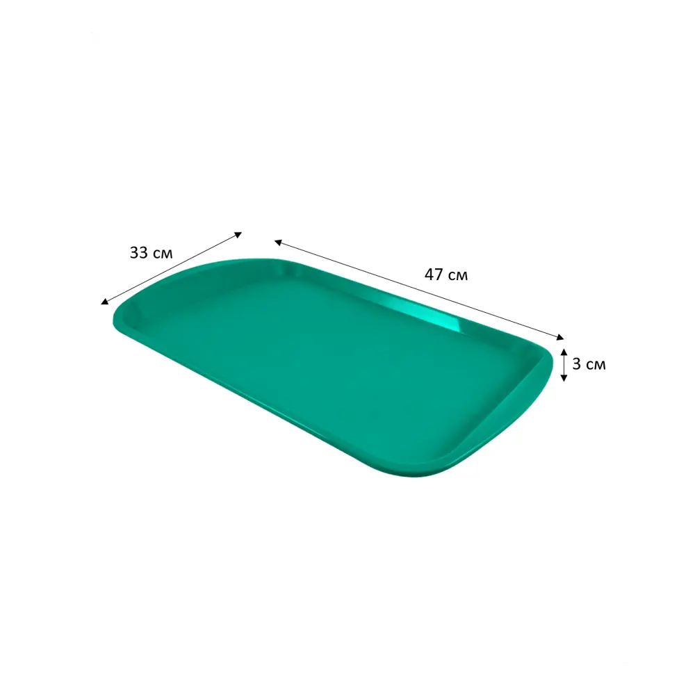 Поднос прямоугольный Delinia 36.5x25.5 см полипропилен цвет изумрудный STLM-2086439