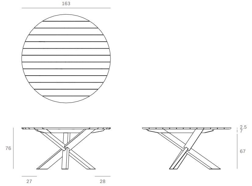 Круглый стол из тикового дерева Ethnicraft TEAK CIRCLE ARCH-00138385 - Вид №6