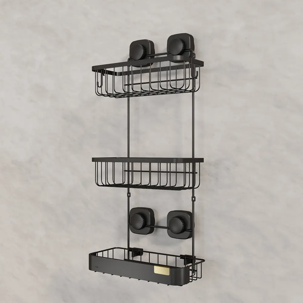 Полка для душа Iddis Soul LM006WC3Bi44 3 яруса цвет черный STLM-2009041 - Вид №3