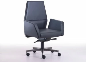 i 4 Mariani Кожаное кресло руководителя с подлокотниками на колесиках со средней спинкой Kefa