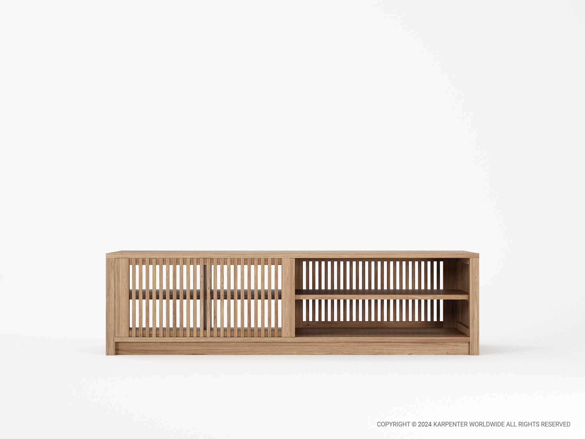 Деревянный шкаф для телевизора с раздвижными дверями KARPENTER Ray ARCH-00147709 - Вид №1