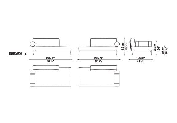 2-местный тканевый садовый диван B&B Italia Outdoor смородина ARCH-00005797 - Вид №10
