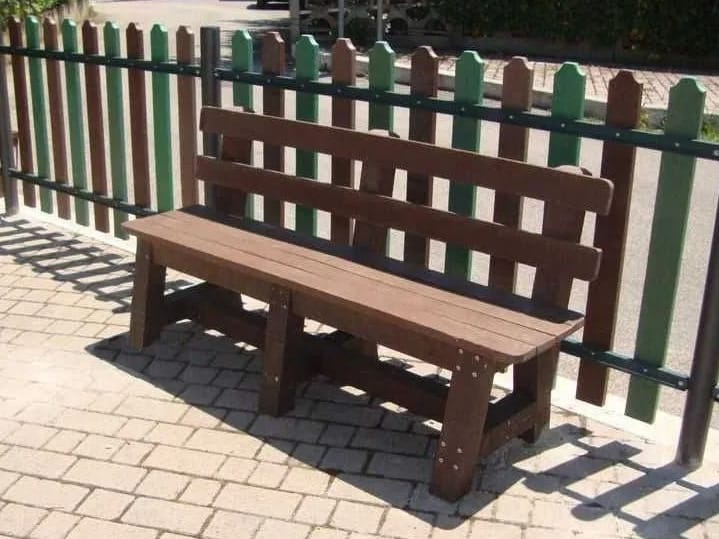 Скамейка Strongplast со спинкой EUROCOMITALIA современная мебель ARCH-00062362