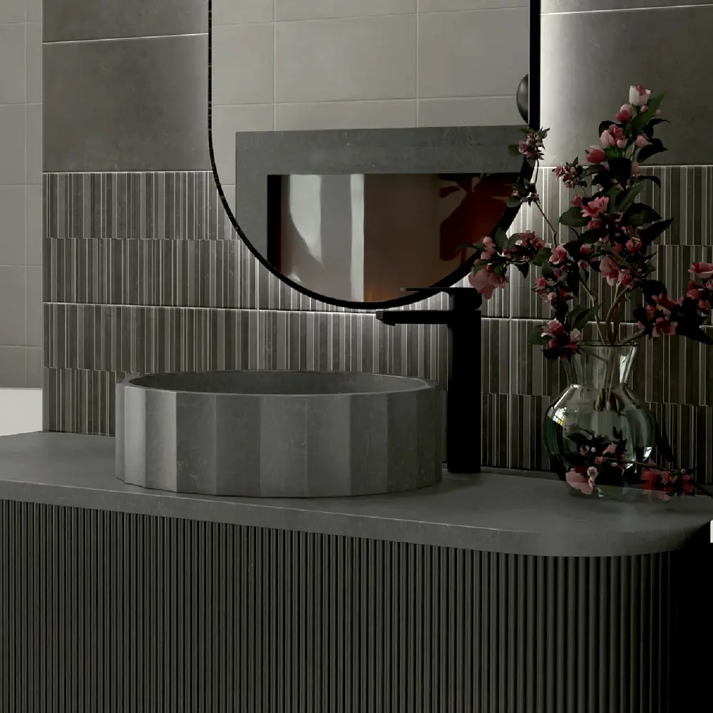 Настенная плитка KREAFORTA Mersey Dark 20x40 см 1.62 м² матовая цвет графит STLM-2013287