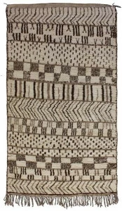 AFOLKI Прямоугольный шерстяной коврик с длинным ворсом и узором Azilal Taa738be