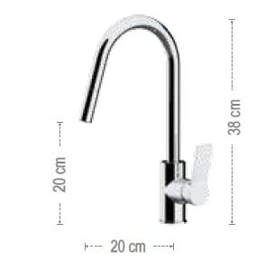 Однорычажный кухонный смеситель со съемным ручным душем Remer Rubinetterie Slash &amp ARCH-00119047 - Вид №2