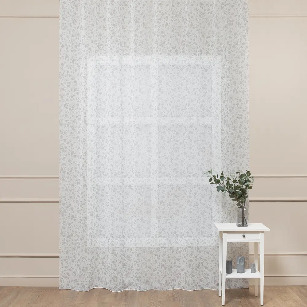 Тюль 1 м/п Цветы лен 280 см цвет белый TEX REPUBLIC STLM-2037982 - Вид №4