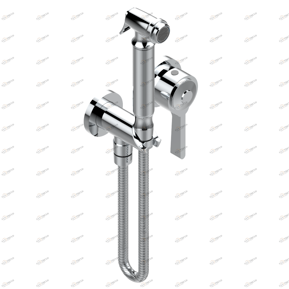 G58-5840/MBG Комплект для душа, включающий смеситель, армированный шланг 1 м 25 см, ручной душ с курковым распылителем, выход из стены и предохранительный запорный клапан Thg-paris Spirit с рукоятками Хром G58 5840/MBG A02 CAT.A