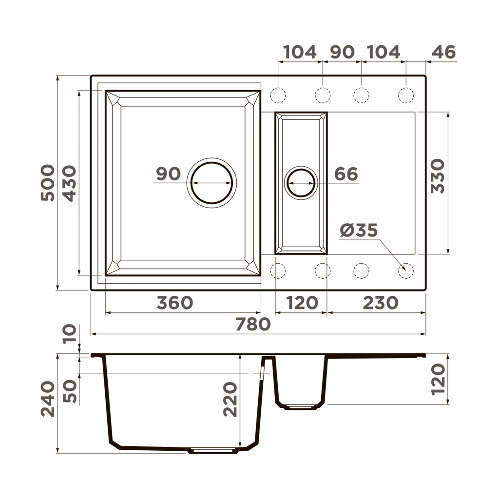 Кухонная мойка Sakaime 78-2 PL OMOIKIRI 4993199 - Вид №5