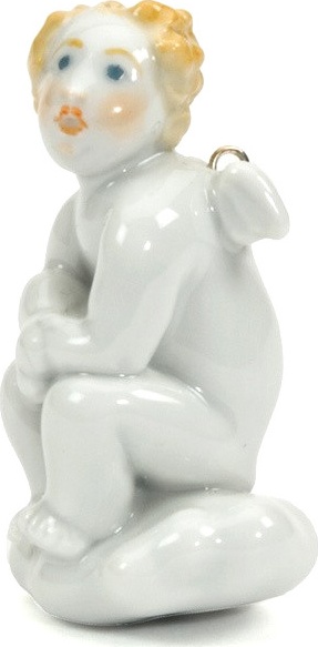 10600677 Meissen Фигурка 4,3см "Ангел, сидящий" (подвеска) Фарфор 