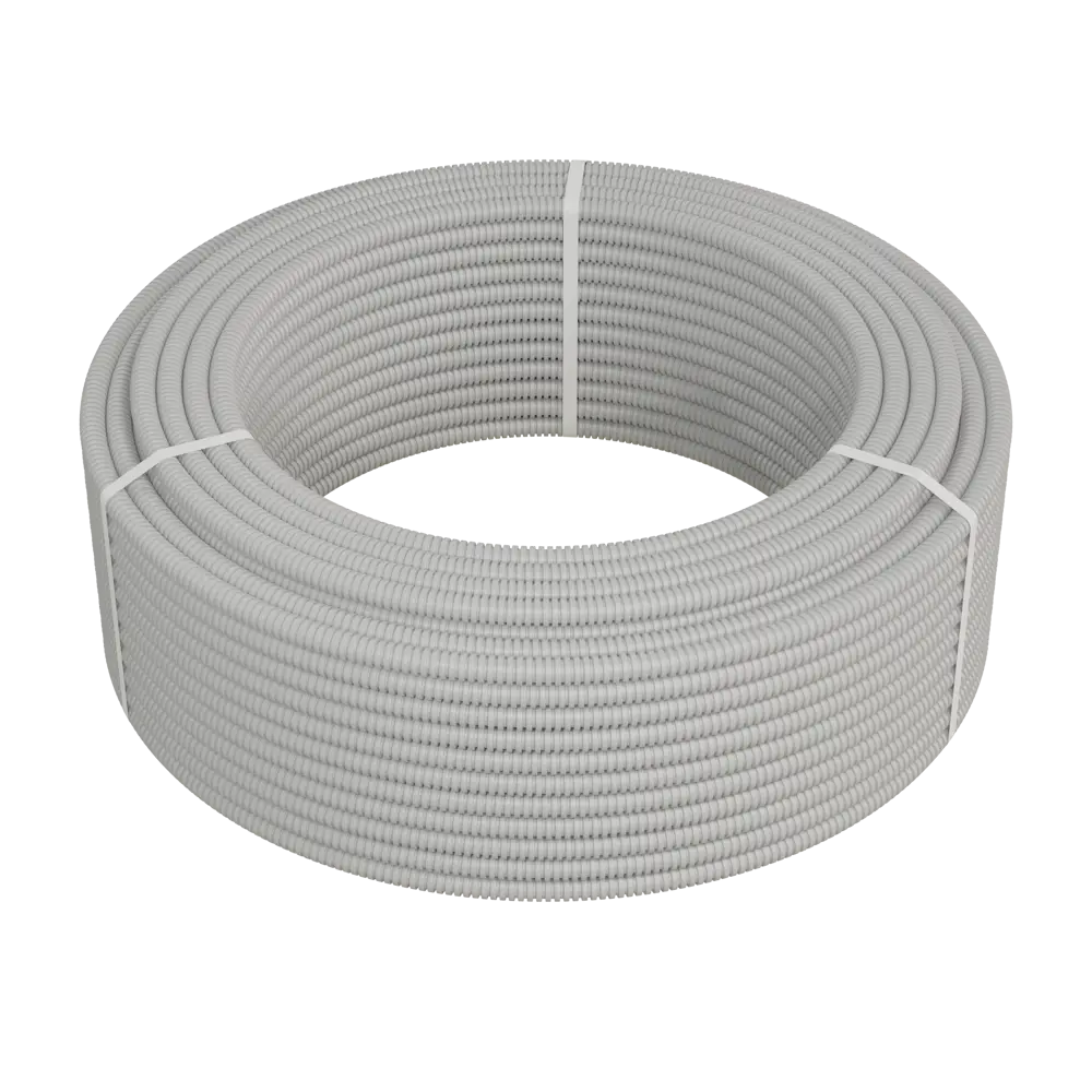 Труба гофрированная Экопласт HFFR D16 мм 100 м легкая с протяжкой цвет серый STLM-2023352 - Вид №1