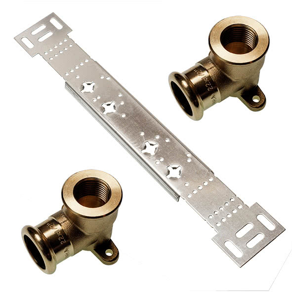 18980G1812 SANHA 8980G монтажный набор, двойная водорозетка ВР 18x1/2 мм  - Вид №1