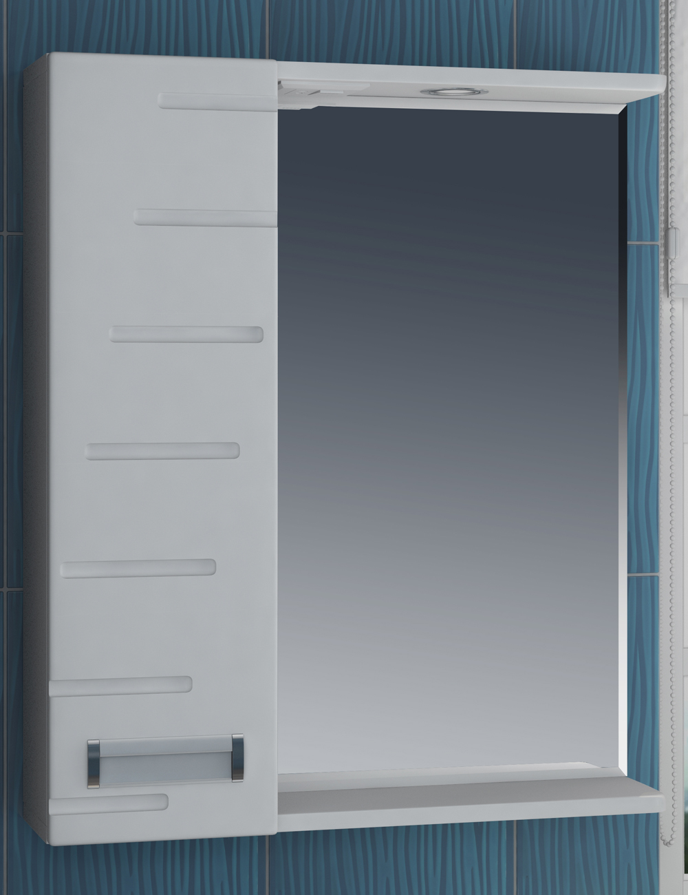 Зеркало Diana 600 левый со спотом600⨉150⨉700 мм белый VIGO sun-id-664536 - Вид №1