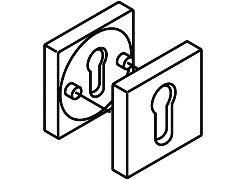 308XAFSLN Накладка на ключ для противопожарных дверей HEWI Serie 180 | Edelstahl  - Вид №3