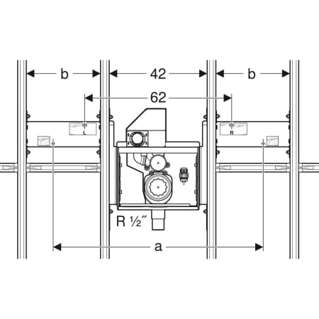 GEBERIT 461.481.00.1 Комплект Geberit GIS для раковины Geberit ONE с внутристенным поворотным сифоном, с внутристенным Clou  - Вид №2