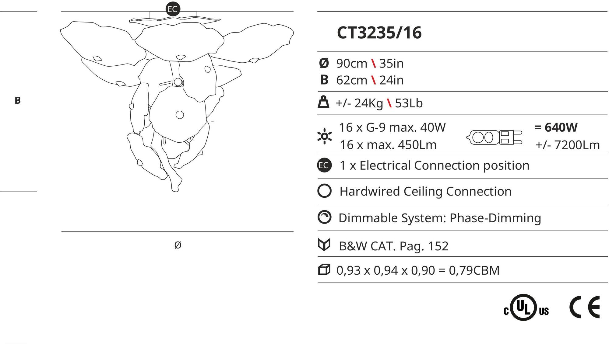 Serip Бронзовый потолочный светильник ручной работы Nenufar Ct3235/6 - Вид №4