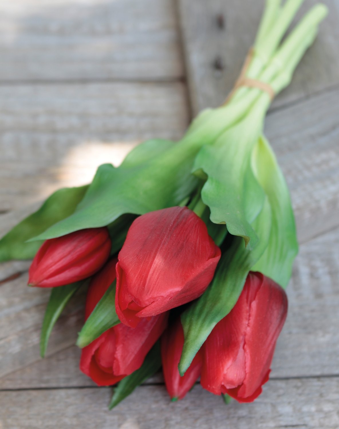 2941 444 a3 Искусственный букет тюльпанов, 5-цветков, 28 см, красный H-andreas  - Вид №12