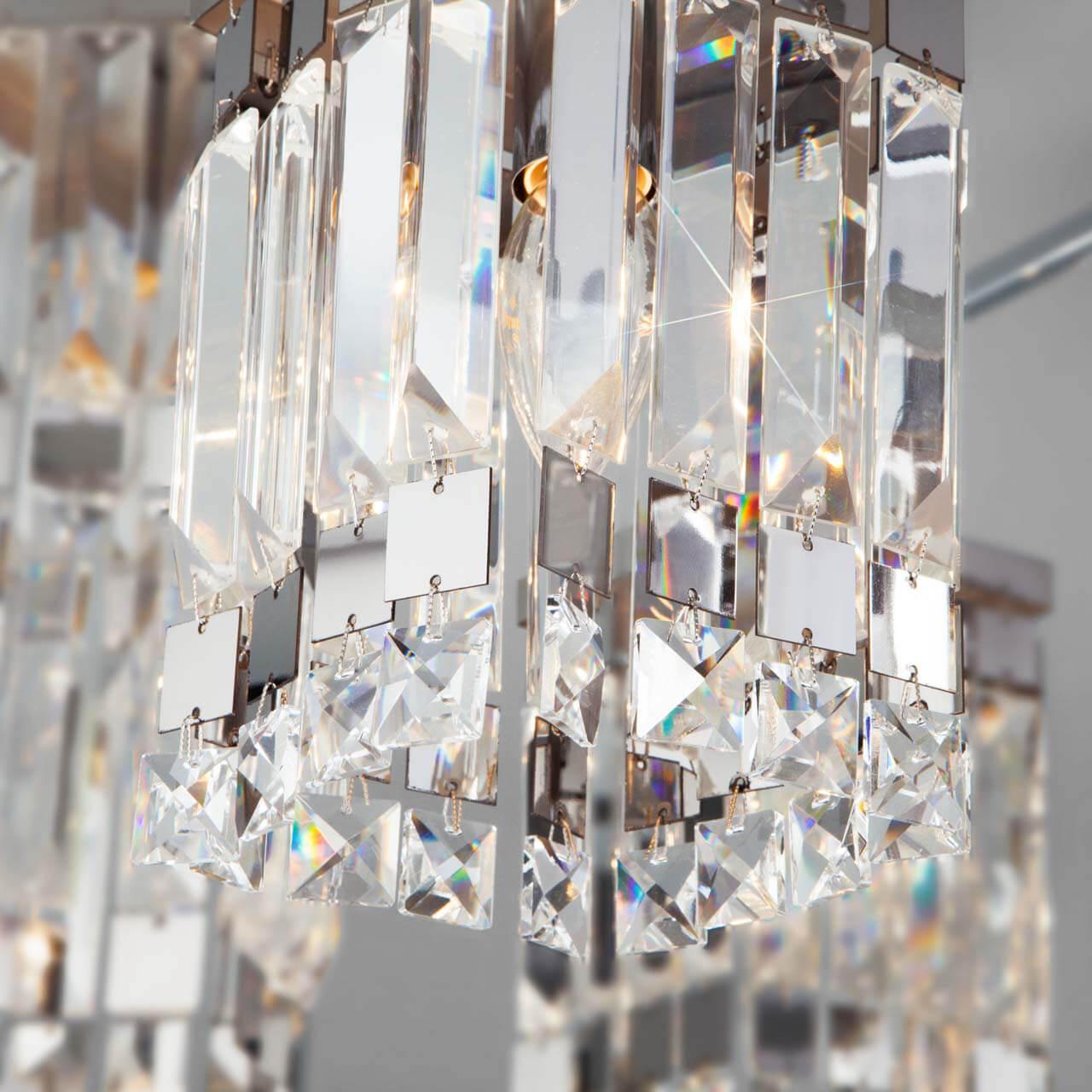 Потолочная люстра Eurosvet Barra 10100/6 хром/прозрачный хрусталь Strotskis EUROSVET ДИЗАЙНЕРСКИЕ, BARRA 00-3888688 Прозрачный;хром  - Вид №1