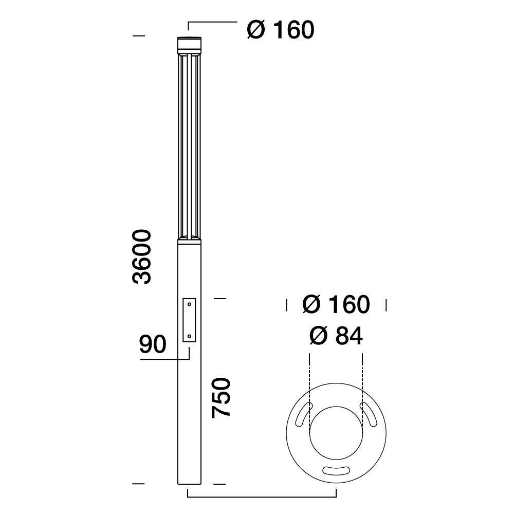 3333693 Уличное освещение  Platek TRIS  TRIS H. 3600 mm - 1 COB LED 2700K - Вид №10