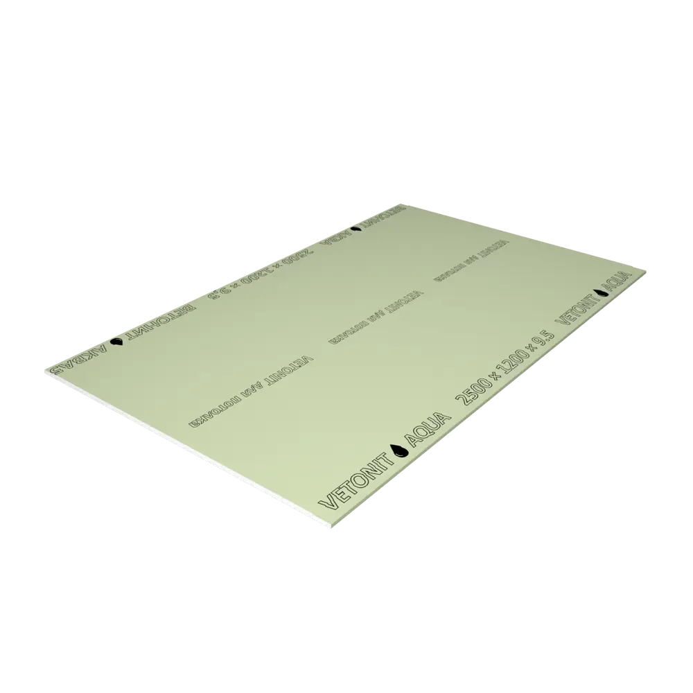 Гипсокартон влагостойкий 9.5 мм Vetonit Аква Лайт 2500x1200 мм 3 м² STLM-2076254 - Вид №1