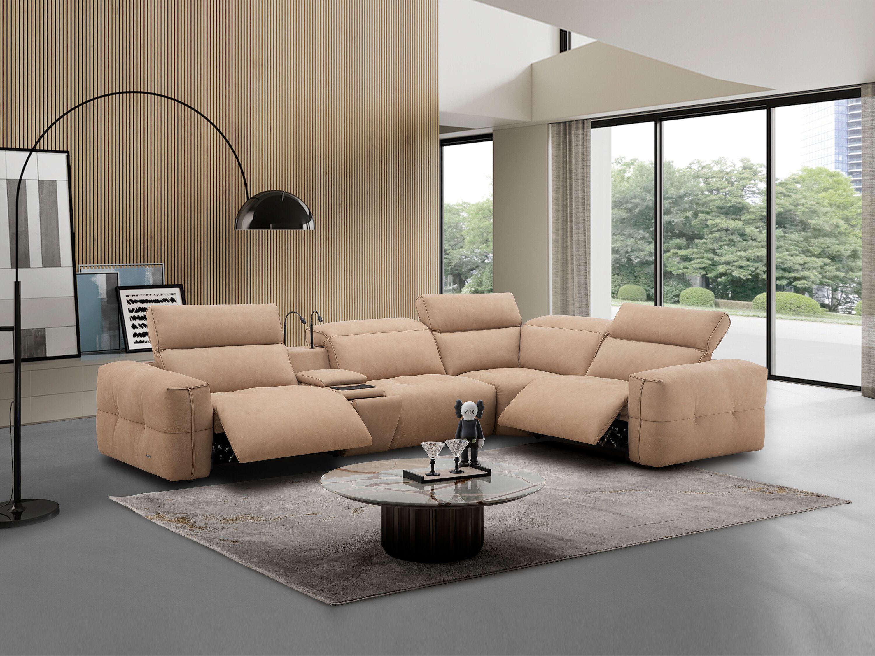 Кожаный угловой диван с электроприводом CAMPO DE' FIORI BLOOM ARCH-00109773 - Вид №4