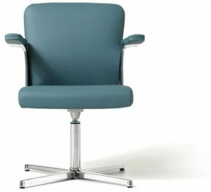 Diemme Офисное кресло в коже с 4-мя спицами и подлокотниками Halfpipe