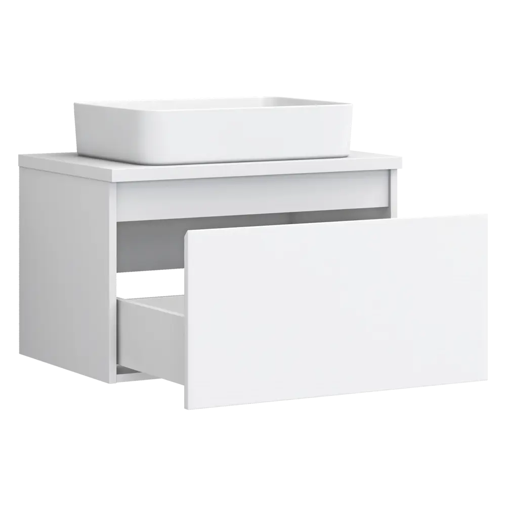 Тумба под раковину подвесная Vigo Matteo 70 см цвет белый STLM-2093392 - Вид №2