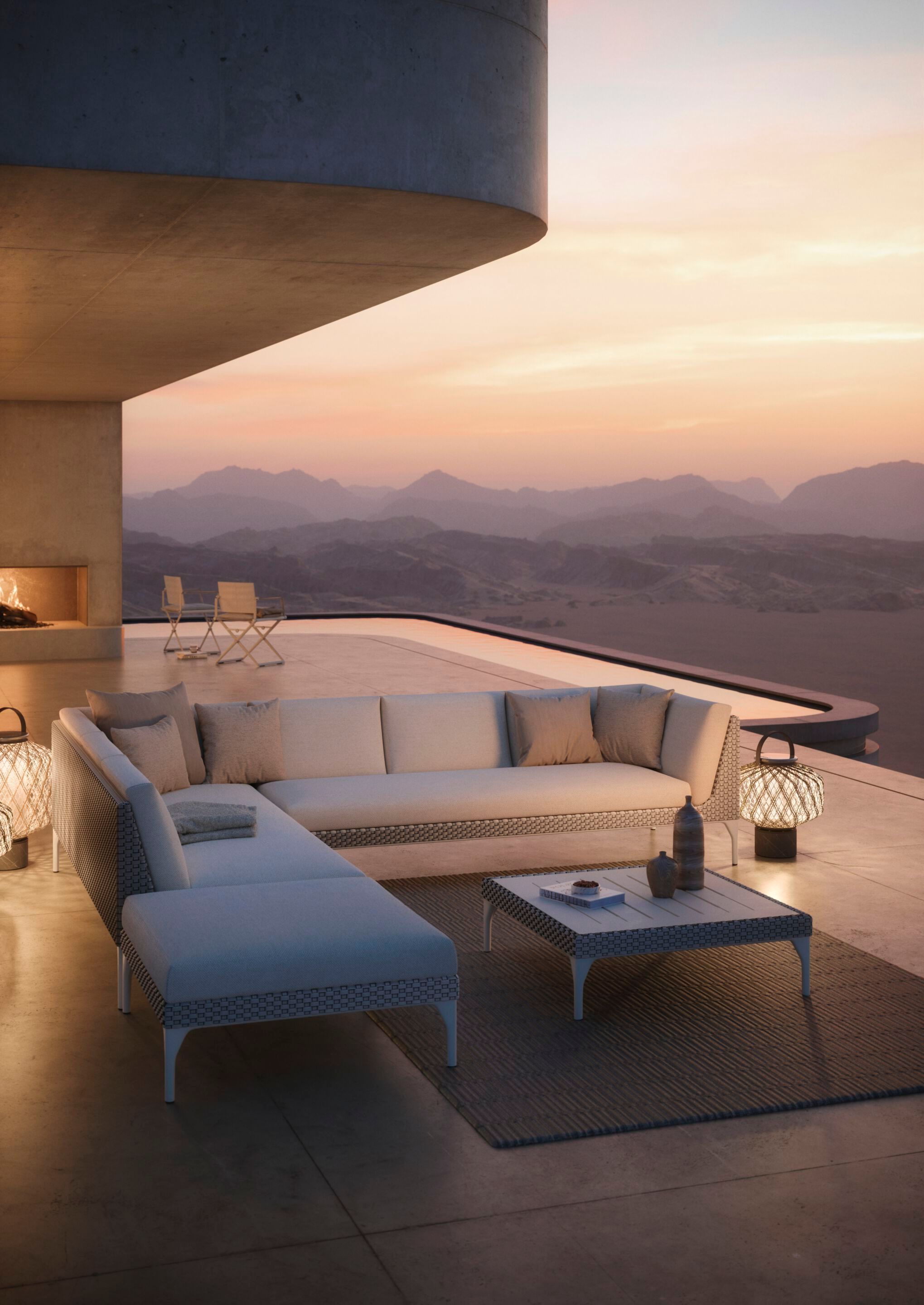 Тканевая квадратная Садовая подставка для ног DEDON MU ARCH-00040080 - Вид №2