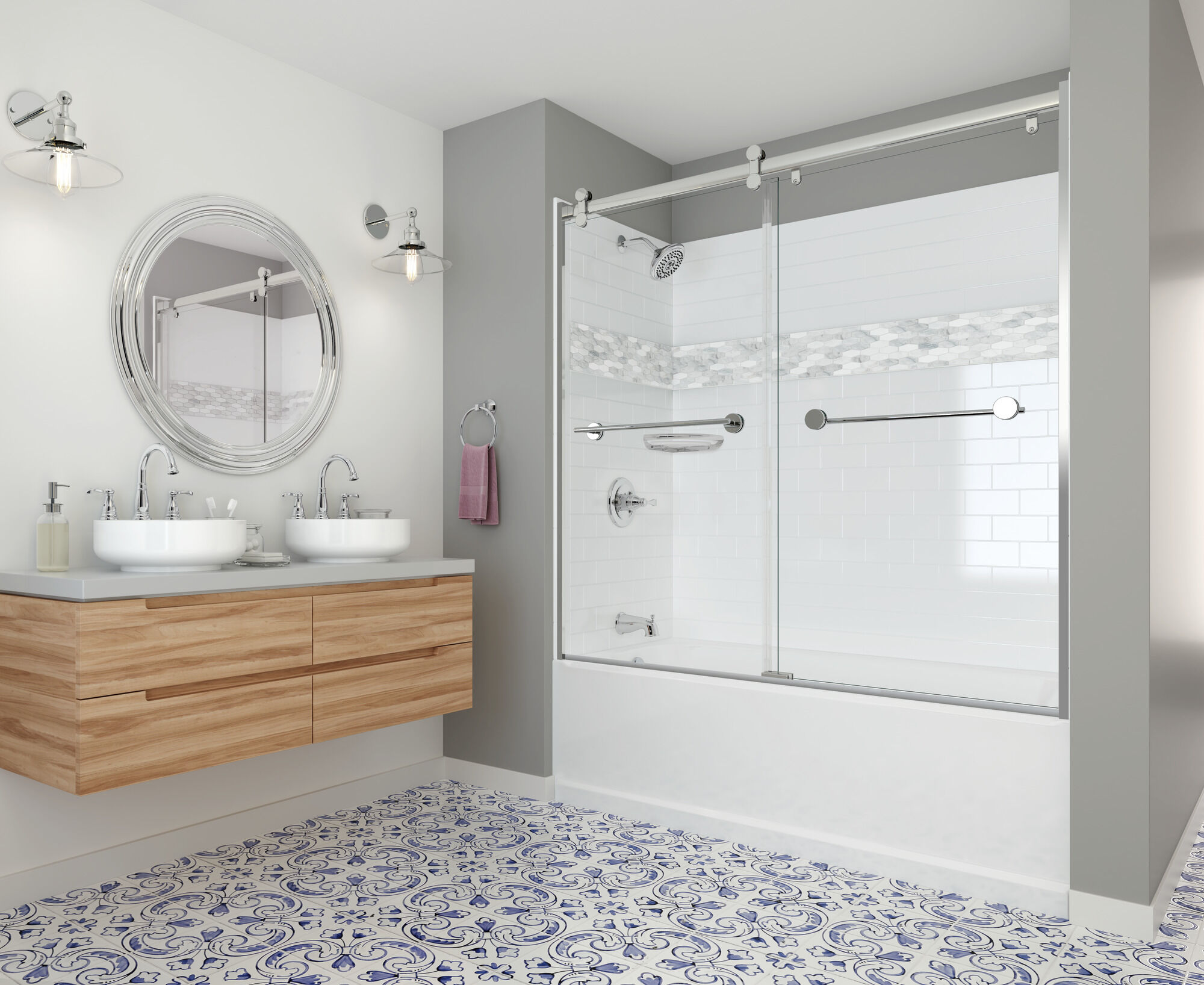 35984LF-ECO Смеситель для ванной комнаты с двумя ручками Delta Faucet Porter Хром - Вид №1