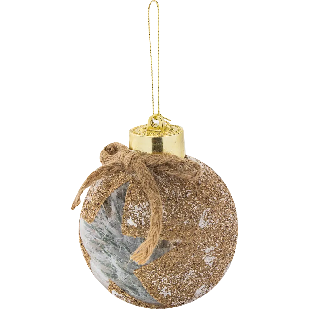 Шар ёлочный Nature рисунок звезда ø 7.8 см пластик коричневый Santreyd STLM-2003702